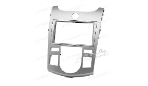 Double Din Silver Fascia Facia Adaptor Panel Surround for KIA Series with AUTO Air-Conditioning