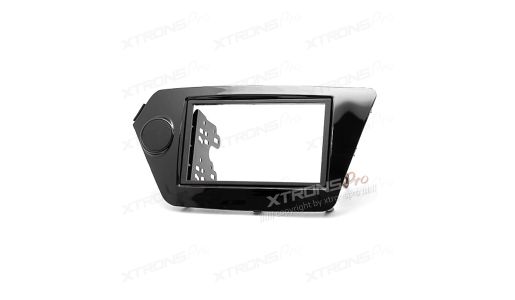 KIA Rio, K2 Double Din Piano Black Fascia Panel Adapter Plate Fitting Kit (Russian, Chinese etc.)