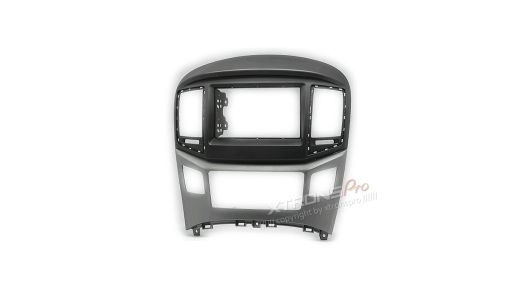 Black&Silver Double Din Stereo Fascia Fitting Kit for HYUNDAI H-1 Starex,i800,iLoad,iMax 2015+ 