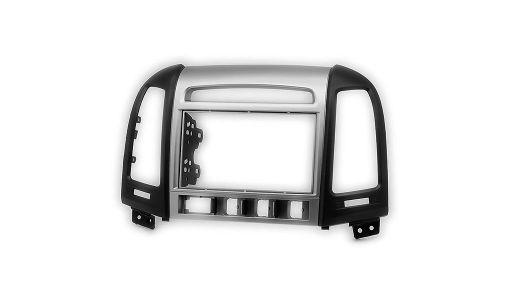 Silver & Black Double Din CD Radio Facia Fascia Panel Surround for HYUNDAI Santa Fe