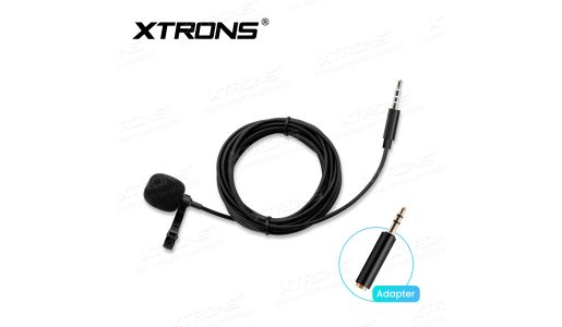 Noise-Resistant Clip-on Microphone with 2.95m Cable and adapter
