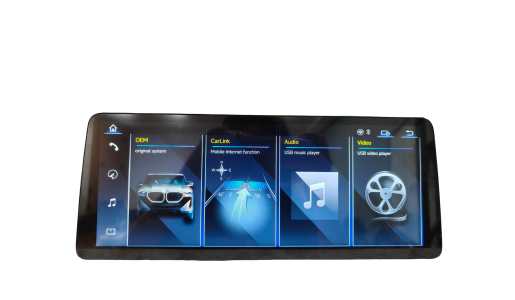 12.3 Inch 2400x900P Anti-Glare Touch Screen CarPlay Android Auto BT5.2 Vlink iDrive Linux Car Autoradio for BMW 3 Series E90 LHD No Original Display