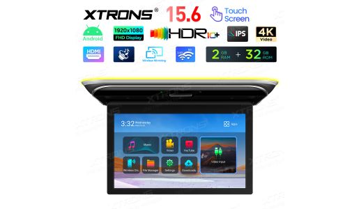 15.6 inch Touch Screen Flip Down Android Car Roof Multimedia Player with Superior Sound And HD Input