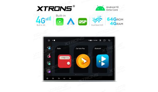 Integrated 4G Solution: 10.1 inch Octa-Core DDR4 4GB RAM + 64GB ROM Android Multimedia Player Navigation System With Built-in CarAutoPlay and Android Auto and DSP