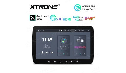 10.1 inch Android 10.0 4G RAM + 64GB ROM Hexa Core 64Bit Processor Qualcomm Bluetooth 5.0 Car Navigation system with Adjustable Display and HDMI Output