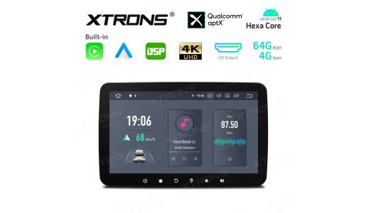 10.1 inch Android 11.0 4G RAM + 64GB ROM Hexa Core 64Bit Processor Qualcomm Bluetooth 5.0 Car Navigation system with Adjustable Display and HD Output