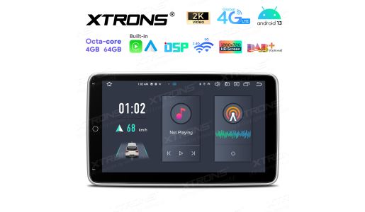 10.1 inch Rotatable QLED Display Android Universal Single Din Car Stereo Octa core Processor 4GB RAM & 64GB ROM