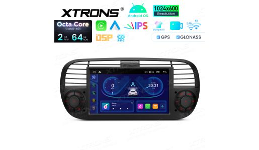 7 Inch Octa Core 64GB IPS Display EQ DSP Multiple UI Android Navigation Car Stereo for Fiat 500 (2007-2015)