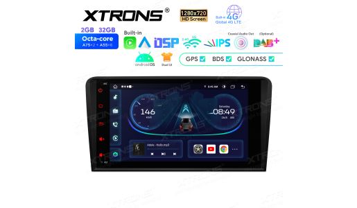 8 inch Android Navigation Car Stereo with 1280x720 HD Screen Custom Fit for Audi