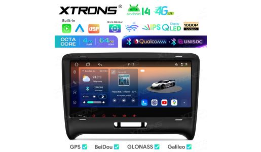 8.8 Inch UNISOC 7865 4+64GB QLED Screen AKM DSP Global 4G Dual Bluetooth Gyro Android Car Stereo Navigation System Custom fit for Audi TT Mk2 8J(2006-2012) 