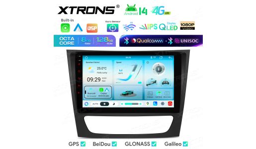 9 Inch UNISOC 7865 8+128GB Dual Bluetooth QLED Screen Global 4G AKM DSP Android Car Stereo Navigation System for Mercedes-Benz E-Class W211 / CLS Class W219