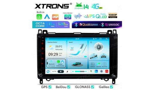 9 Inch UNISOC 7865 8+128GB Global 4G AKM DSP Dual Bluetooth QLED Screen Android Car Stereo Navigation System for Mercedes-Benz / Volkswagen