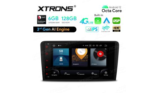 8 inch Qualcomm Snapdragon 665 AI Solution Android 12.0 Octa Core 6GB RAM + 128GB ROM Car Stereo Navigation System (4G LTE*) Custom Fit for Audi