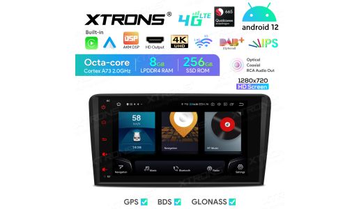 8 inch Qualcomm Snapdragon 665 AI Solution Android Octa-Core 8GB RAM + 256GB ROM Car Navigation System (4G LTE*) Custom Fit for Audi