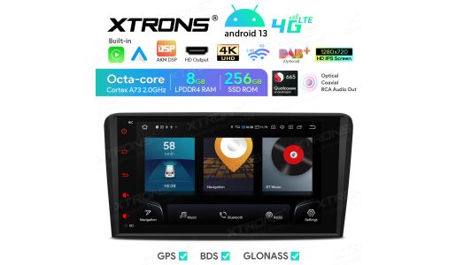 8 inch Qualcomm Snapdragon 665 AI Solution Android Octa-Core 8GB RAM + 256GB ROM Car Navigation System (4G LTE*) Custom Fit for Audi
