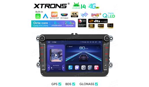 8 Inch Octa core 8+256GB Qualcomm Snapdragon 665 QLED Display DTS DSP Android Car Navigation System for VW/Skoda/Seat
