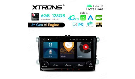 9 inch Qualcomm Snapdragon 665 AI Solution Android 12.0 Octa Core 6GB RAM + 128GB ROM Car Stereo Navigation System (4G LTE*) Custom Fit for VW/SKODA/SEAT