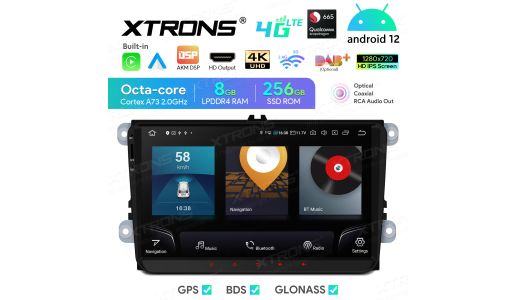 9 inch Qualcomm Snapdragon 665 AI Solution Android Octa-Core 8GB RAM + 256GB ROM Car Navigation System (4G LTE*) Custom Fit for VW / Skoda / SEAT