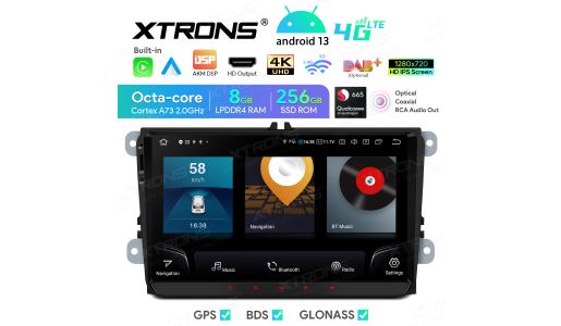 9 inch Qualcomm Snapdragon 665 AI Solution Android Octa-Core 8GB RAM + 256GB ROM Car Navigation System (4G LTE*) Custom Fit for VW / Skoda / SEAT