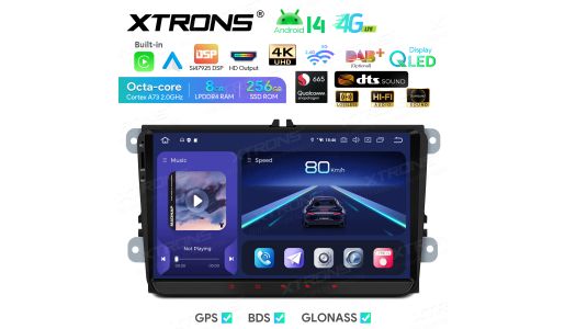 9 inch Octa core Car Navigation System 4G 8+256GB QLED Display Android 14 Fit for VW/Skoda/Seat