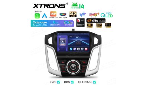 9 inch Octa core Car Android 14 Navigation System 8+256GB QLED IPS Display built-in DTS Digital Sound DSP Chipset Fit for Ford Focus
