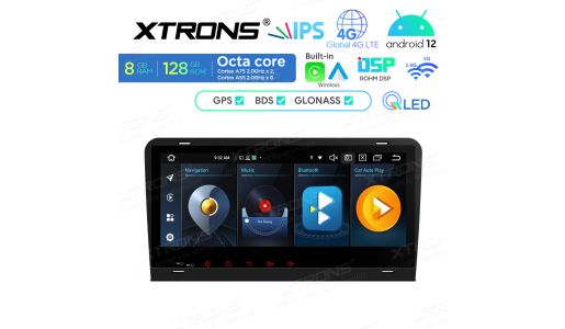 8.8 inch QLED Display Android Car Stereo Multimedia Player Octa core Processor 8GB RAM & 128GB ROM Custom Fit for Audi