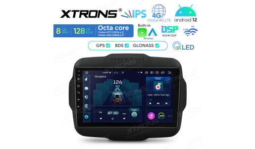 9 inch QLED Display Android Car Stereo Multimedia Player Octa core Processor 8GB RAM & 128GB ROM Custom Fit for Jeep