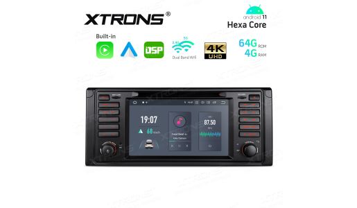 7 inch Android 11 Hexa-Core 64bit Processor 4G RAM + 64GB ROM Car Navigation System with DVD Drive with Built-in CarAutoplay and Android Auto and DSP Custom Fit for BMW