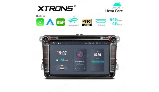 8 inch HEXA-CORE 64BIT PROCESSOR Android 11 Car DVD Receiver Navigation System with HD Output with Built-in CarAutoplay and Android Auto and DSP Custom Fit for VW/Skoda/Seat
