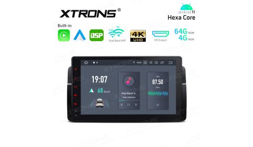 9 inch IPS Screen Android 11 Hexa-Core 64bit Processor 4G RAM + 64GB ROM Car Stereo with HD Output with Built-in Carplay and Android Auto and DSP Custom Fit for BMW/Rover/MG