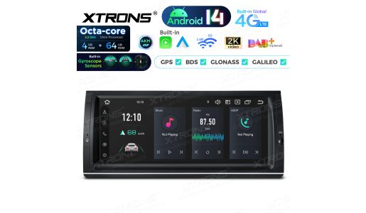 10.25 Inch Octa Core 4+64GB Global 4G Android 14 IPS Car Stereo Multimedia Player Built-in AKM DSP Gyroscope Sensors for BMW