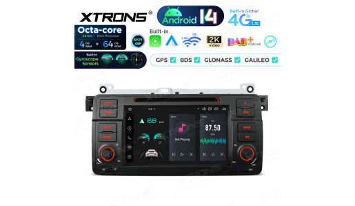7 inch 4+64GB Global 4G LTE Android 14 Car DVD Multimedia Player Built-in AKM DSP Gyroscope Sensors for BMW/Rover/MG
