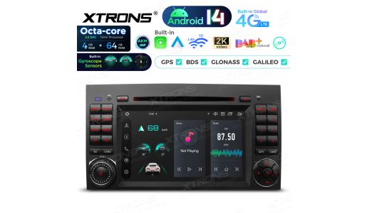 7 Inch Octa Core 4+64GB Global 4G Android 14 IPS Car DVD Multimedia Player Built-in AKM DSP Gyroscope Sensors for Mercedes-Benz & Volkswagen