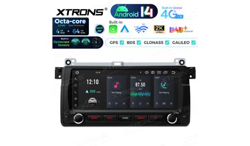 8.8 inch 4+64GB Global 4G LTE Android 14 Car Stereo Multimedia Player Built-in AKM DSP Gyroscope Sensors for BMW/Rover/MG
