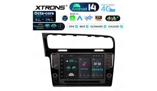 9 inch 4+64GB Android 14 Car Stereo Multimedia Player Built-in DAB+ AKM DSP Global 4G IPS Gyroscope Sensors for Volkswagen Golf 7 2013-2017