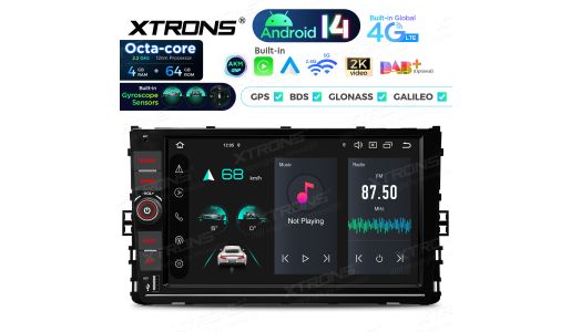 9 Inch Octa Core 4+64GB Global 4G LTE Android 14 IPS Car Stereo Multimedia Player Built-in AKM DSP Gyroscope Sensors for VW