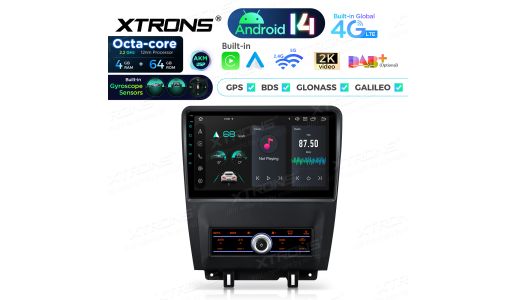 10.1 inch 4+64GB Octa Core Android 14 Car Stereo Multimedia Player Built-in AKM DSP 4G Gyroscope Sensors for Ford Mustang 2010-2014