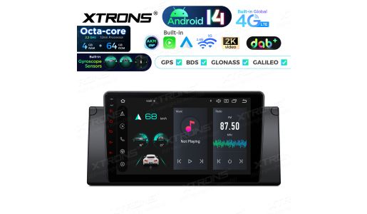 9 inch 4+64GB Android 14 Car Stereo Multimedia Player Built-in DAB+ AKM DSP Global 4G IPS Gyroscope Sensors for BMW 3 series