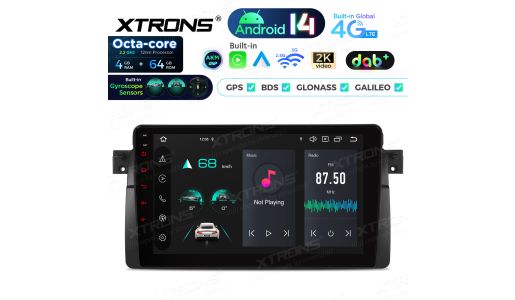 9 inch 4+64GB Android 14 Car Stereo Multimedia Player Built-in DAB+ AKM DSP Global 4G IPS Gyroscope Sensors for BMW/Rover/MG