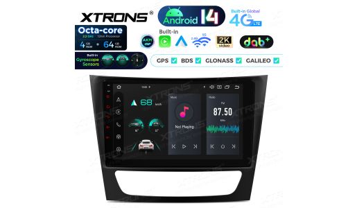 9 inch 4+64GB Android 14 Car Stereo Multimedia Player Built-in DAB+ AKM DSP Global 4G IPS Gyroscope Sensors for Mercedes Benz CLS-Class/E-Class 