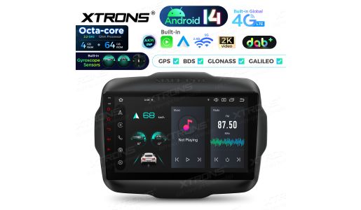 9 inch 4+64GB Android 14 Car Stereo Multimedia Player Built-in DAB+ AKM DSP Global 4G IPS Gyroscope Sensors for Jeep