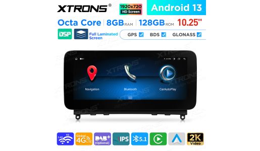 10.25 inch Android Octa Core 8GB+128GB Car GPS Multimedia Player for Mercedes-Benz C-Class W204 (2007-2010)
