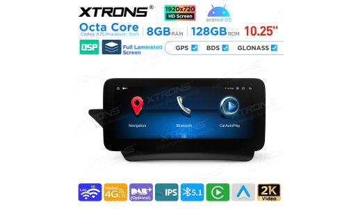 10.25 Inch Android 14 Octa Core 4GB+64GB Car GPS Multimedia Player for Mercedes-Benz E-Class C207 / A207 (2009-2012) Left Driving Vehicles