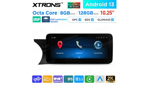 10.25 inch Android Octa Core 8GB+128GB Car GPS Multimedia Player for Mercedes-Benz C-Class W204 (2011-2014) Left Driving Vehicles