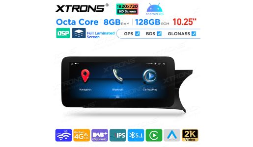 10.25 inch Android Octa Core 8GB+128GB Car GPS Multimedia Player for Mercedes-Benz C-Class W204 (2011-2014) Right Driving Vehicles