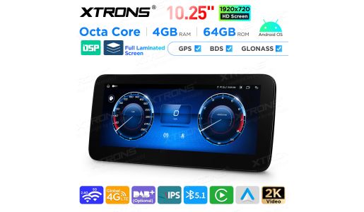 10.25 Inch Android Octa Core 4GB+64GB Car GPS Multimedia Player for Mercedes-Benz GLK-Class X204 (2013-2015) Left Driving Vehicles