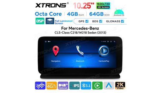 10.25 Inch Android Octa Core 4GB+64GB Car GPS Multimedia Player for Mercedes-Benz CLS-Class C218/W218 (2013)