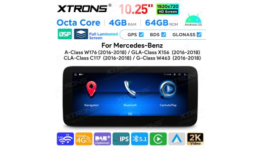 10.25 Inch Android Octa Core 4GB+64GB Car GPS Multimedia Player for Mercedes-Benz E-Class W212/S212 (2015-2016) Right Driving Vehicles
