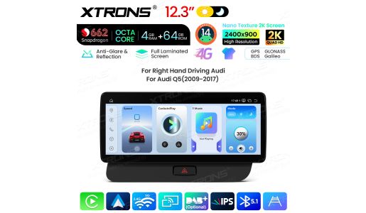 12.3 inch 4+64GB Android Car Stereo for Audi Q5 (2009-2017) RHD With Multimedia Radio System
