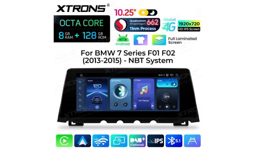 10.25 inch 8+128GB Qualcomm Snapdragon 662 Fully Laminated Screen Global 4G Android Car Stereo for BMW 7 Series F01/F01 (2013-2015) With NBT System